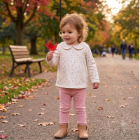 G11617INF: Baby Girls Shearling & Borg Jacket, Top & Pointelle Leggings (12-24 Months)